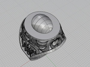 ring with oval gemstone Modelo de impresión 3D