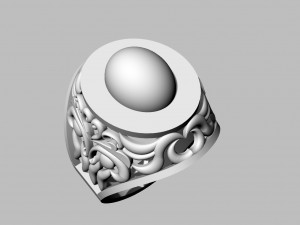 ring with oval gemstone Modelo de impresión 3D