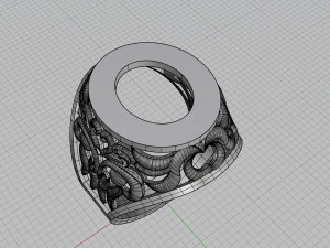 ring with oval gemstone Modelo de impresión 3D