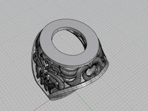 ring with oval gemstone 3D Print Model