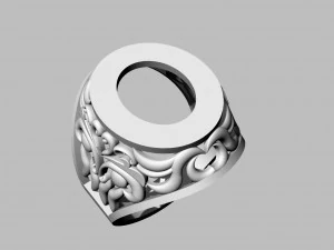 ring with oval gemstone 3D Print Model