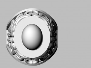 ring with oval gemstone Modelo de impresión 3D