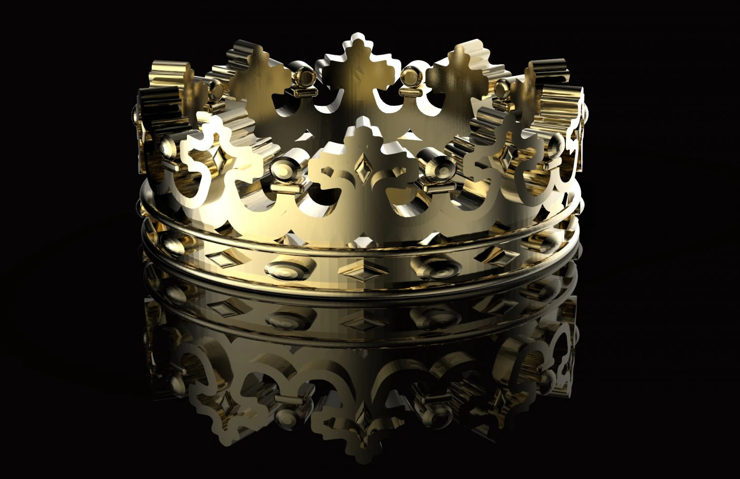 crown ring 3D Print Model .c4d .max .obj .3ds .fbx .stl .blend 