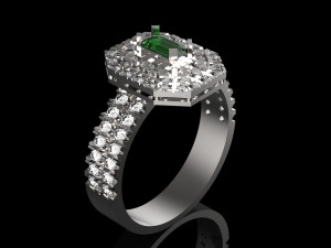 ring with emerald 3D-Druckmodell