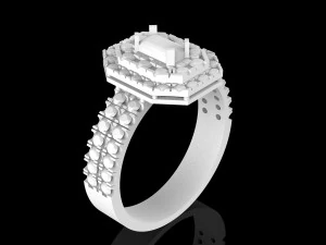 ring with emerald 3D Print Model