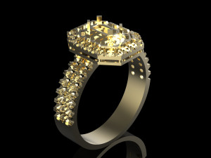 ring with emerald 3D-Druckmodell
