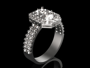 ring with emerald 3D-Druckmodell
