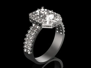 ring with emerald 3D Print Model
