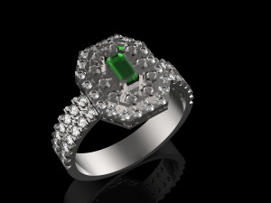 ring with emerald 3D-Druckmodell
