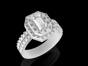 ring with emerald 3D Print Model