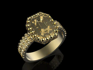 ring with emerald 3D Print Model