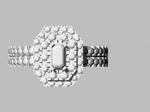ring with emerald 3D Print Model