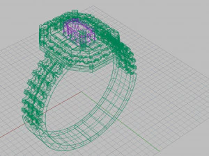 ring with emerald 3D Print Model
