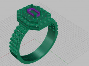 ring with emerald 3D-Druckmodell
