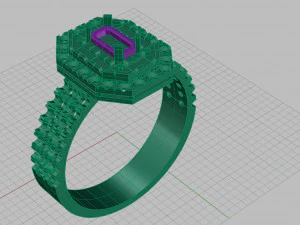 ring with emerald 3D Print Model