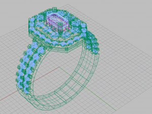 ring with emerald 3D Print Model