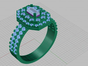 ring with emerald 3D Print Model