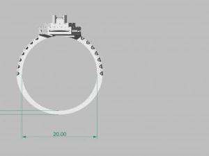 ring with emerald 3D Print Model