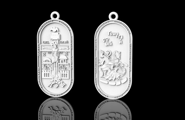 pendant with george the victorious 3D प्रिंट मॉडल .c4d .max .obj .3ds .fbx .stl .blend 