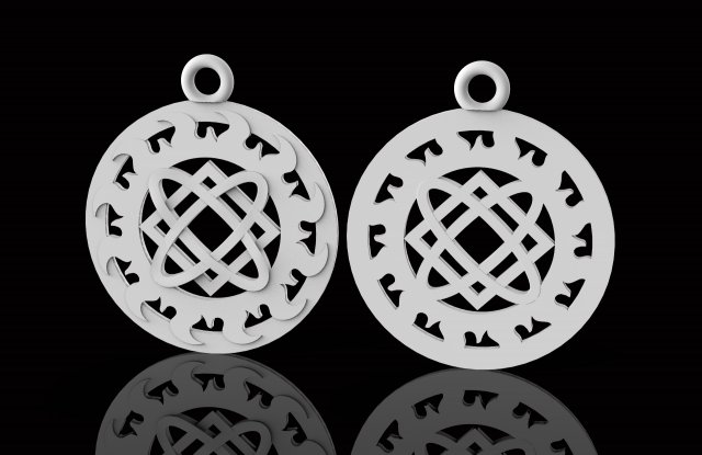 pendant with slavic symbol 3D Print Model .c4d .max .obj .3ds .fbx .stl .blend 
