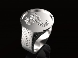 ring with brick wall 3Dプリントモデル