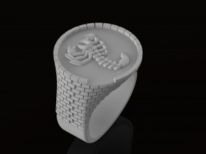 ring with brick wall 3Dプリントモデル