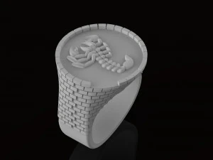 ring with brick wall 3D Print Model