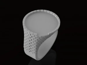 ring with brick wall 3D Print Model