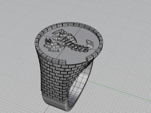ring with brick wall 3Dプリントモデル
