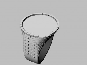 ring with brick wall 3Dプリントモデル