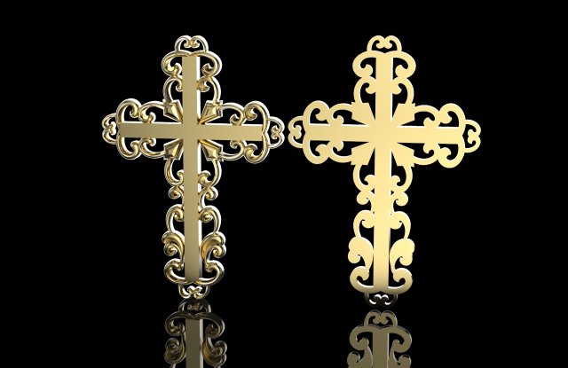 jewelry cross 3Dプリントモデル .c4d .max .obj .3ds .fbx .stl .blend 