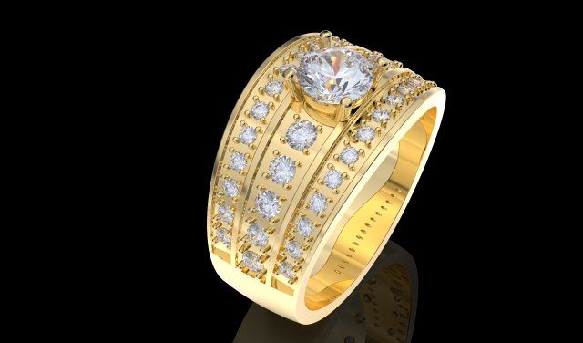 ring with diamonds 3D-Druckmodell .c4d .max .obj .3ds .fbx .stl .blend 