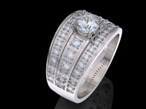 ring with diamonds 3D-Druckmodell