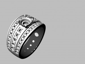 ring with diamonds 3D-Druckmodell