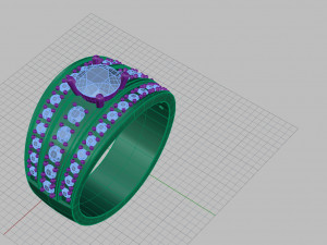 ring with diamonds 3D-Druckmodell