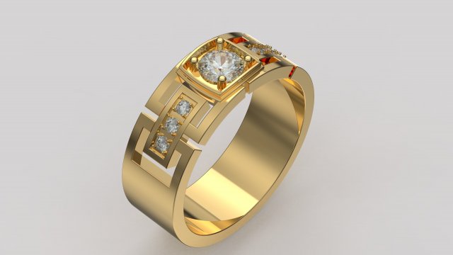 ring with diamonds 3Dプリントモデル .c4d .max .obj .3ds .fbx .stl .blend 