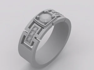 anel com diamantes Modelo de Impressão 3D