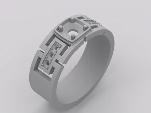 anel com diamantes Modelo de Impressão 3D