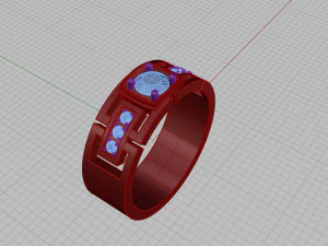 anel com diamantes Modelo de Impressão 3D