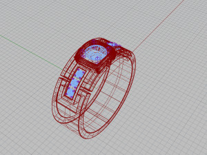 ring with diamonds 3Dプリントモデル
