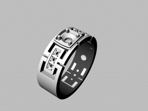 ring with diamonds 3Dプリントモデル