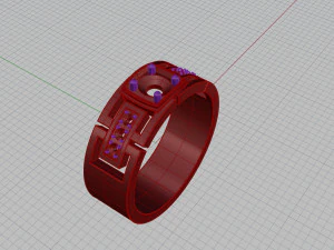 anel com diamantes Modelo de Impressão 3D