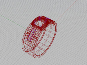 ring with diamonds 3Dプリントモデル