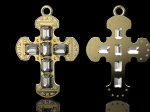 cross with gems Model do druku 3D