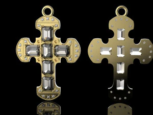 cruz com gemas Modelo de Impressão 3D