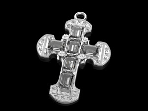 cross with gems Modelo de impresión 3D