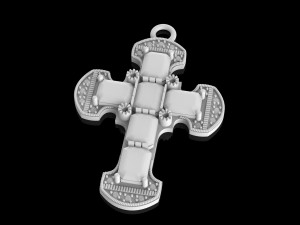 cross with gems Modelo de impresión 3D