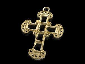 cross with gems Modelo de impresión 3D