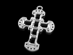 cross with gems Modelo de impresión 3D