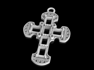 cross with gems Modelo de impresión 3D